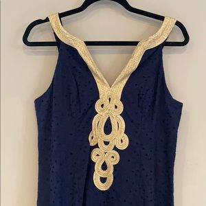 NWT Navy Eyelet Dress $228